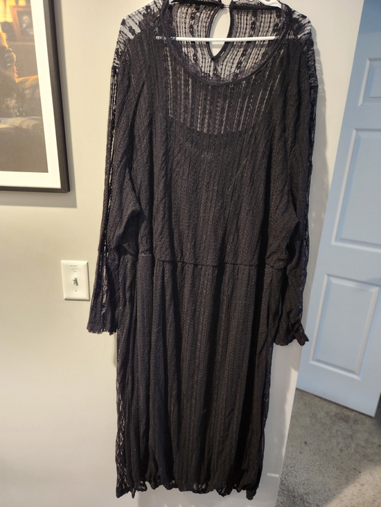 BloomChic Dresses & Skirts - BloomChic Black Lace Maxi Dress with Sheer Long Sleeves
